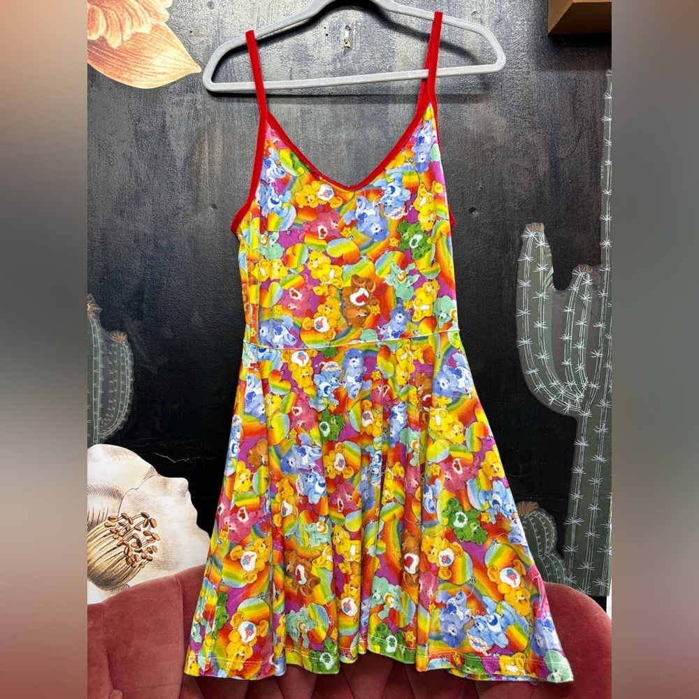 Colorful Carebear V-Neck Sundress - Red Trim
